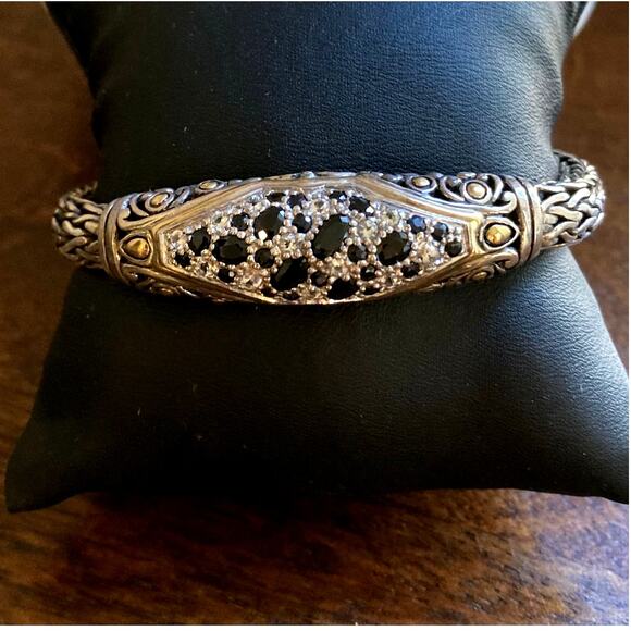 Rare John Hardy Lava Blue Elliptical Station Bracelet Sterling Silver 18K Gold - Picture 10 of 12